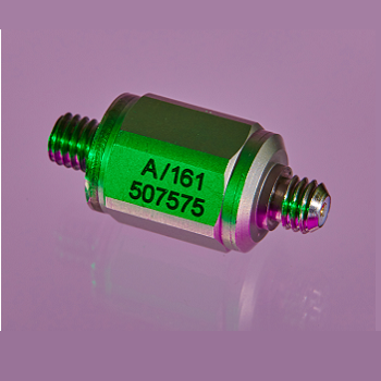 An A/161 accelerometer shot in purple background