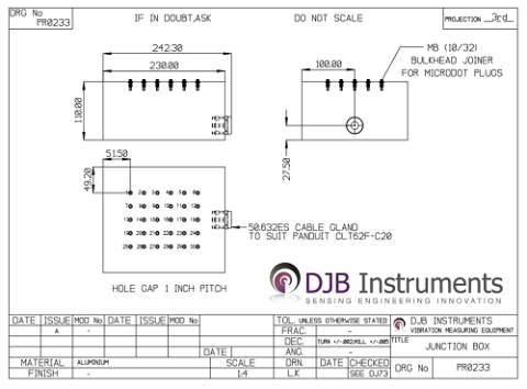 A blueprint sketch of a junction box