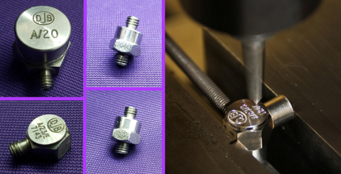 Image shows a range of vibration sensors engraved