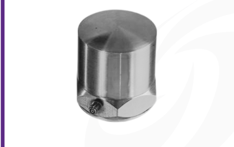 Cut-out image of DJB A/800 micro g piezoelectric accelerometer on white background