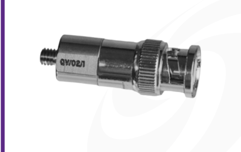 Cut-out image of DJB QV02 miniature inline charge/voltage converter on white background