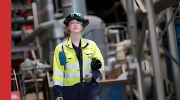 Female engineer on SSE Power Station at Peterhead