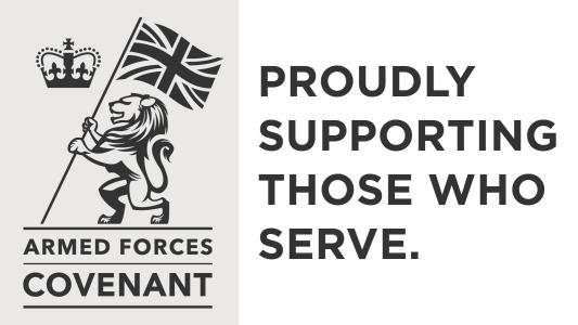 Armed Forces Covenant Logo - Proudly supporting those who serve