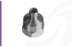 Cut-out image of DJB A/21 high sensitivity piezoelectric accelerometer on white background