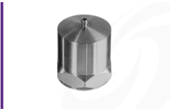 Cut-out image of DJB A/1800 Micro g Piezo-Tronic IEPE accelerometer on white background