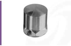 Cut-out image of DJB A/800 micro g piezoelectric accelerometer on white background