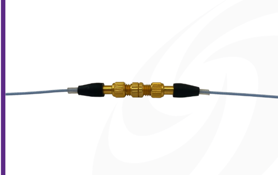 Two microdot cables joined together by a DJB microdot socket cable joiner