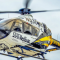 Close up of STAT MedEvac helicopter in the air