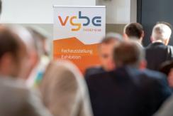 vgbe exhibition banner in an exhibition hall
