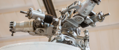Close up image of helicopter rotor blades