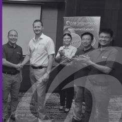 Image shows DJB team in their office in Shanghai, China