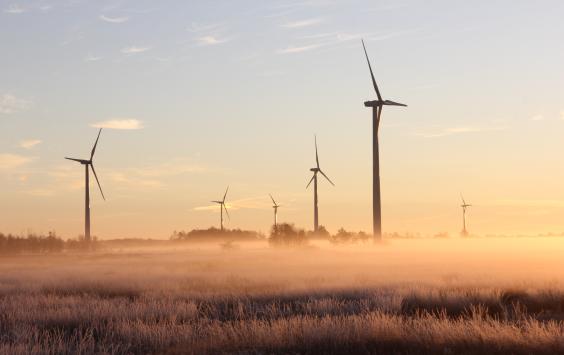 Wind turbines in the distance