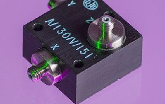 An A/130 accelerometer shot in purple background