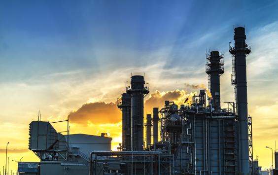 Power station at twilight