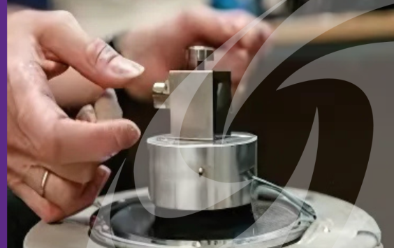 Close up image of calibration in progress