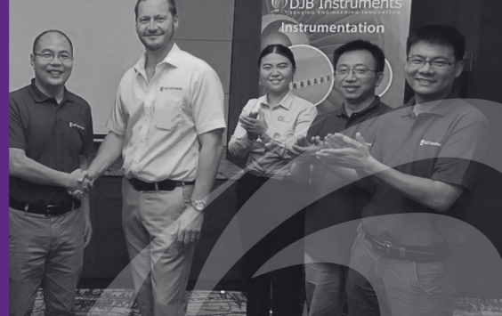 Image shows DJB team in their office in Shanghai, China