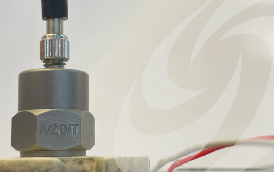 A/20 accelerometer mounted to a shaker
