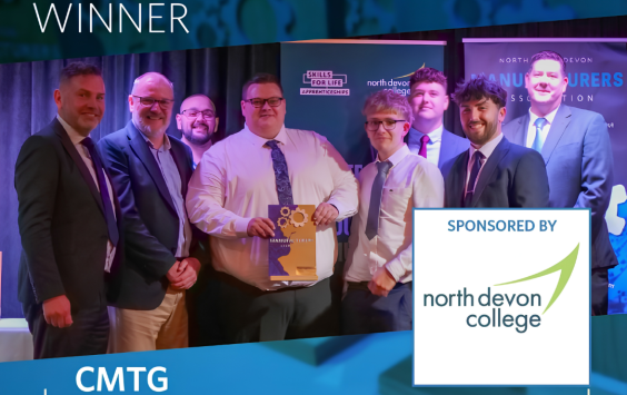 Image shows the CMTG team receiving the award for Manufacturer of the Year at the 2026 NDMA Awards