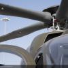 Close up shot of Airbus HM145 helicopter rotor blades